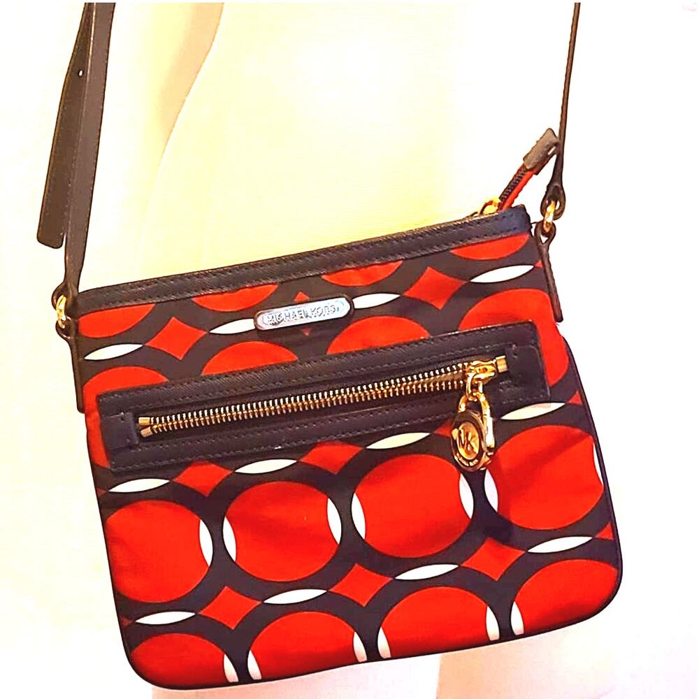 Michael Kors Jet Set Deco Crossbody Bag Red White Blue USA Colors